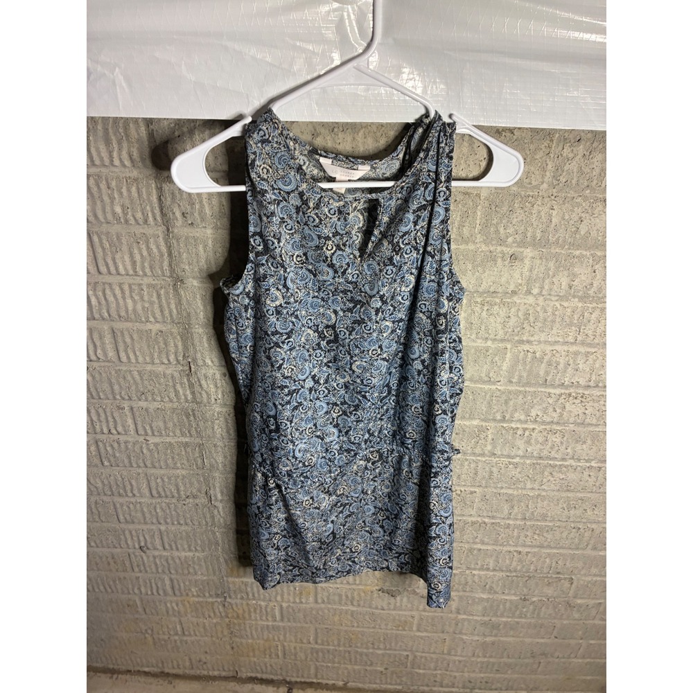 LC Lauren Conrad Floral Keyhole Neck Sleeveless Tank Top Women's Size M